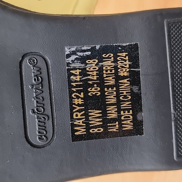 Comfortview Yellow Sandals with Slingback and Cutout Design Size 8 - Picture 6 of 9